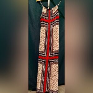 Monteau Pencil Dress Womens Adult Size Large Multicolor Spaghetti Strap Long